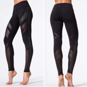 ALO Yoga Black Mesh Panel Leggings